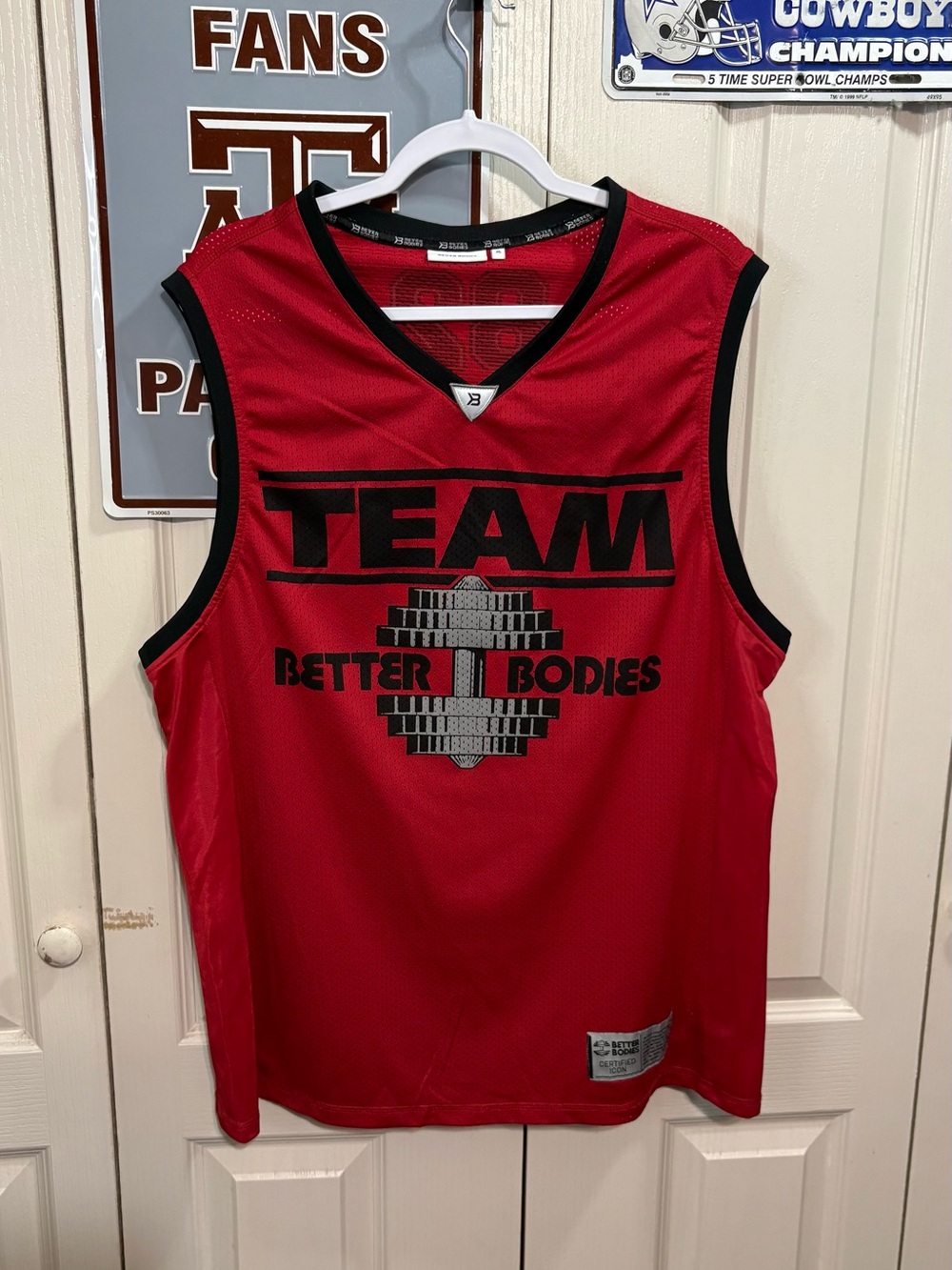 BETTER BODIES Red and Black TEAM Basketball Jersey